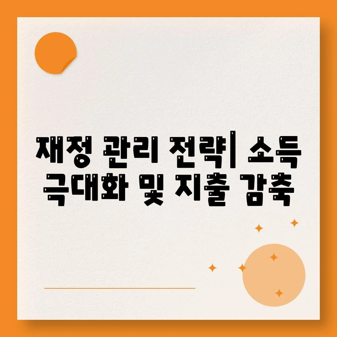 재정 관리 전략| 소득 극대화 및 지출 감축