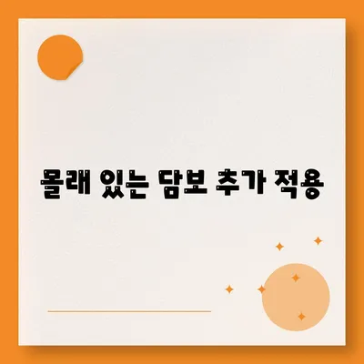 몰래 있는 담보 추가 적용