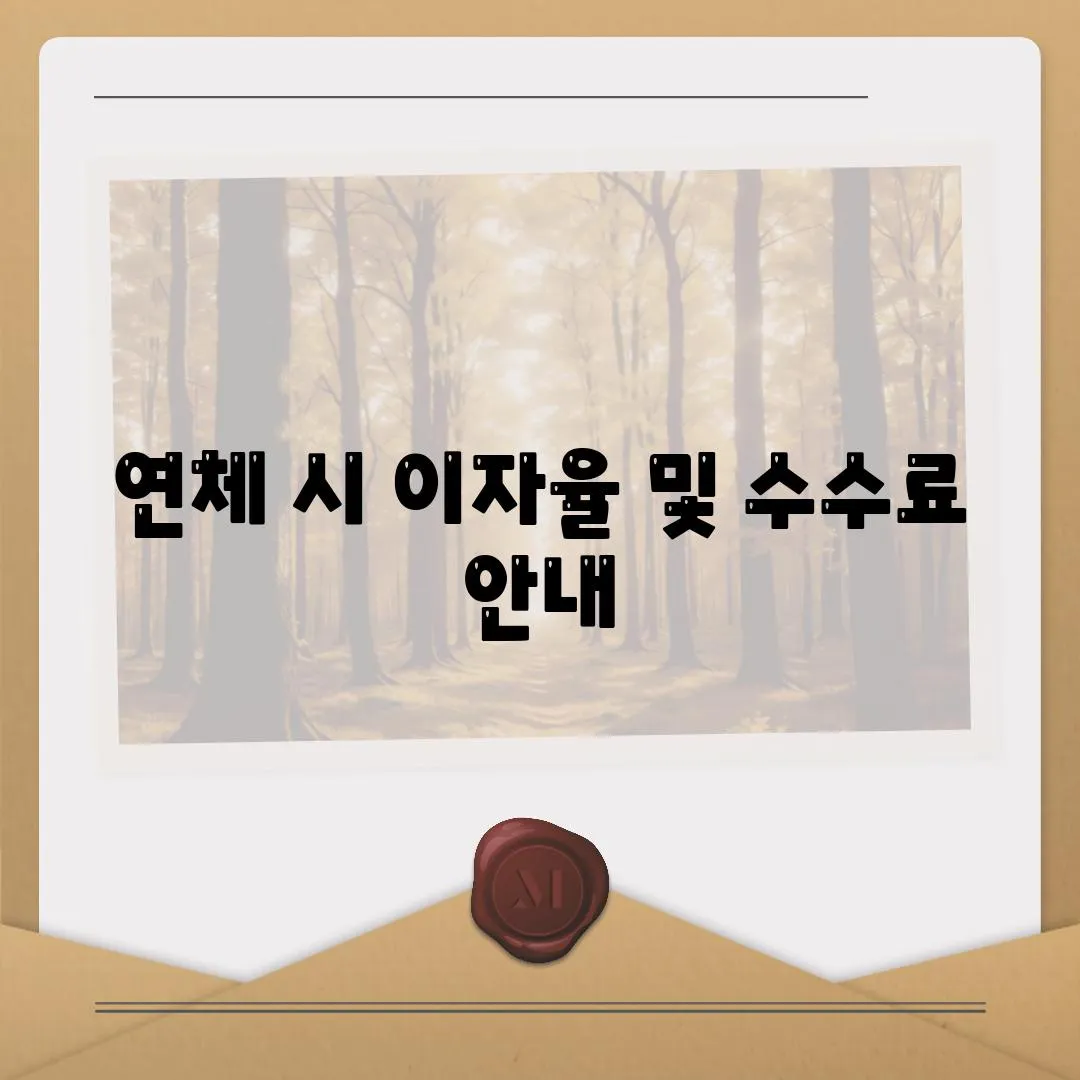 연체 시 이자율 및 수수료 안내