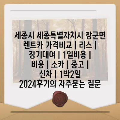 세종시 세종특별자치시 장군면 렌트카 가격비교 | 리스 | 장기대여 | 1일비용 | 비용 | 소카 | 중고 | 신차 | 1박2일 2024후기