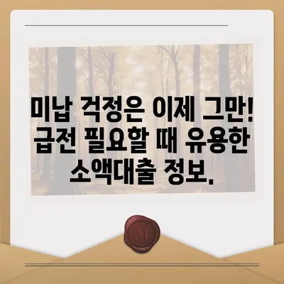 휴대폰 미납으로 급전 필요할 때? 즉시 가능한 소액대출 정보 | 미납, 급전, 소액대출, 대출정보