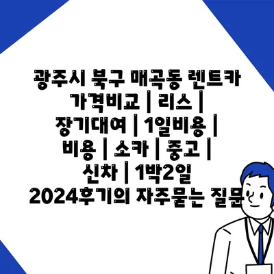 광주시 북구 매곡동 렌트카 가격비교 | 리스 | 장기대여 | 1일비용 | 비용 | 소카 | 중고 | 신차 | 1박2일 2024후기