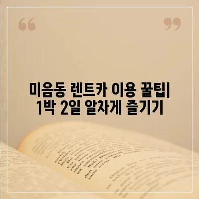 부산시 강서구 미음동 렌트카 가격비교 | 리스 | 장기대여 | 1일비용 | 비용 | 소카 | 중고 | 신차 | 1박2일 2024후기