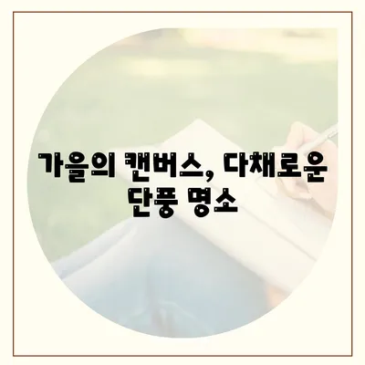 가을의 캔버스, 다채로운 단풍 명소