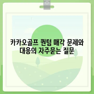 카카오골프 퀀텀 매각 문제와 대응