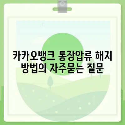 카카오뱅크 통장압류 해지 방법