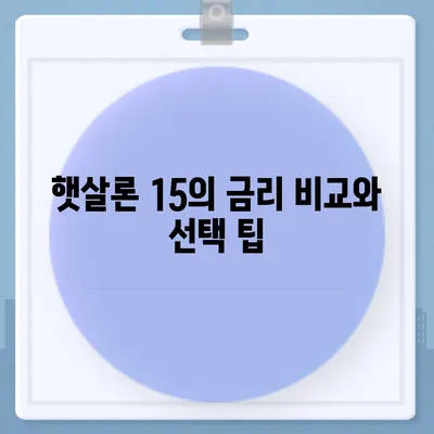 카카오뱅크 햇살론 15 대출 이자 및 금리 상담