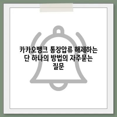 카카오뱅크 통장압류 해제하는 단 하나의 방법