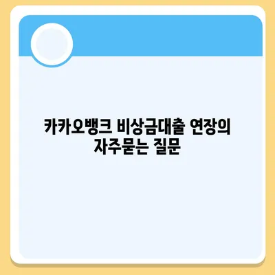 카카오뱅크 비상금대출 연장