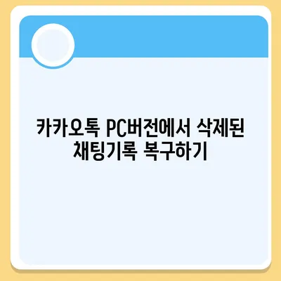 카카오톡 pc버전 채팅기록