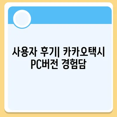 카카오택시 pc버전