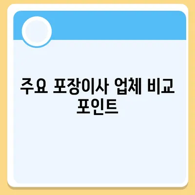 포장이사비 비교 견적 가이드