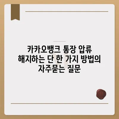 카카오뱅크 통장 압류 해지하는 단 한 가지 방법