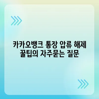 카카오뱅크 통장 압류 해제 꿀팁