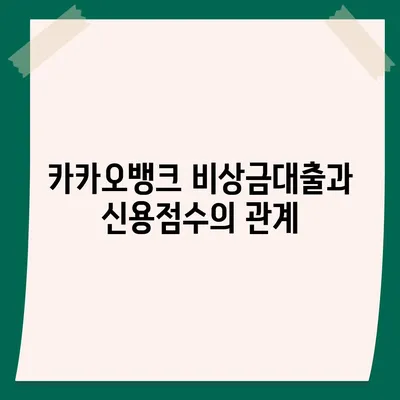 카카오뱅크 비상금대출 신용점수