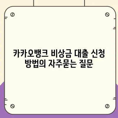 카카오뱅크 비상금 대출 신청 방법