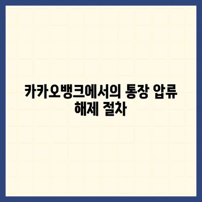 카카오뱅크 통장 압류 해제 꿀팁