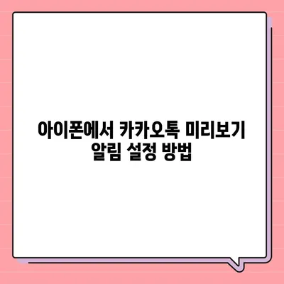 아이폰 카카오톡 미리보기 알림에 이름 비공개 설정