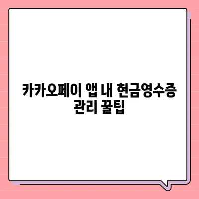 카카오페이 현금영수증 등록, 확인, 수정 가이드