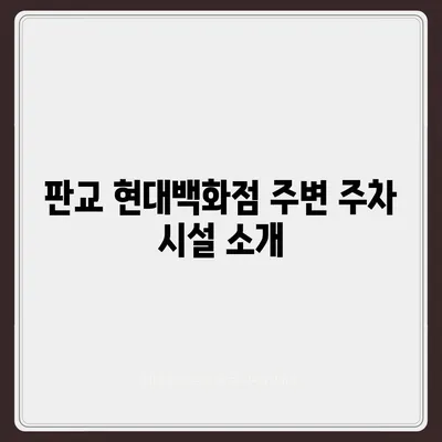 판교 현대백화점 주차 꿀팁 | 카카오 네비, T