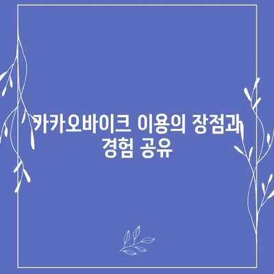 카카오바이크 이용 후기와 안전 주의 사항