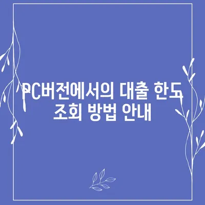 카카오뱅크 pc버전 비상금대출 신용점수