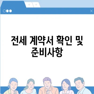 전세이사 시 준비해야 할 사항