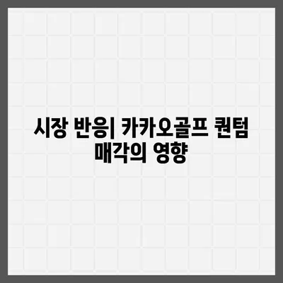 카카오골프 퀀텀 매각 이슈 및 대응