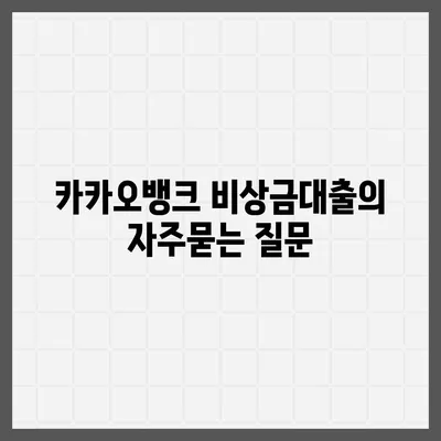 카카오뱅크 비상금대출