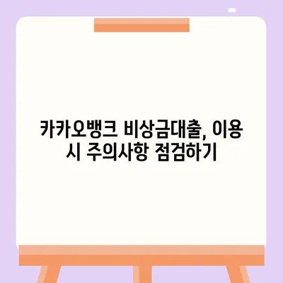 카카오뱅크 비상금대출 연장