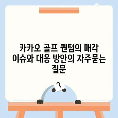 카카오 골프 퀀텀의 매각 이슈와 대응 방안