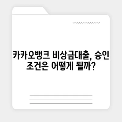 카카오뱅크 pc버전 비상금대출조건