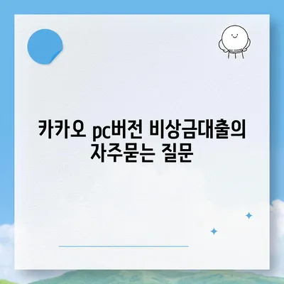 카카오 pc버전 비상금대출