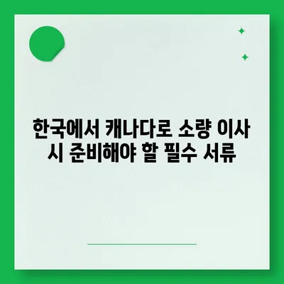 한국에서 캐나다로 소량 해외 이사, 컨테이너 운송 준비 가이드