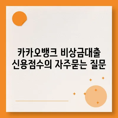 카카오뱅크 비상금대출 신용점수