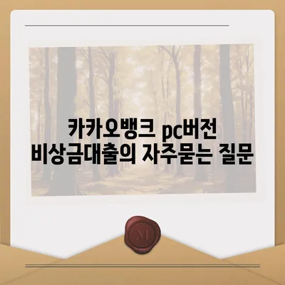 카카오뱅크 pc버전 비상금대출