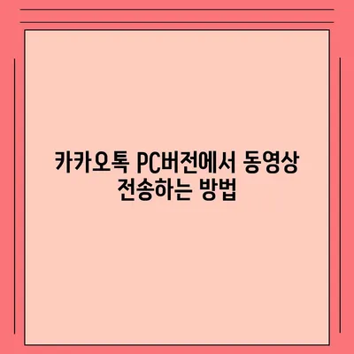 카카오톡 pc버전 동영상