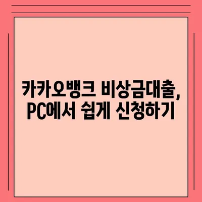 카카오뱅크 pc버전 비상금대출 pc버전 애자