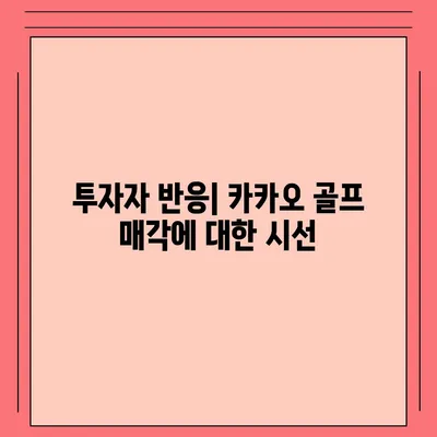 카카오 골프 퀀텀 매각 이슈 대응