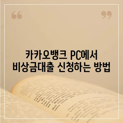 카카오뱅크 pc버전 비상금대출 pc버전 신용점수