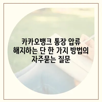 카카오뱅크 통장 압류 해지하는 단 한 가지 방법