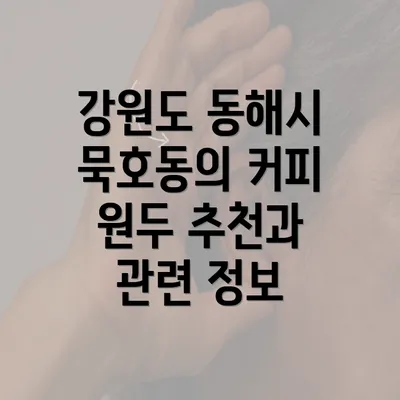 강원도 동해시 묵호동의 커피숍과 추천 원두 정보