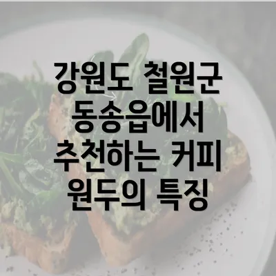 강원도 철원군 동송읍에서 추천하는 커피 원두의 특징