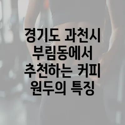 경기도 과천시 부림동에서 추천하는 커피 원두의 특징