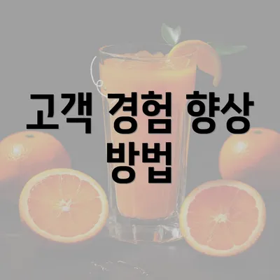 고객 경험 향상 방법