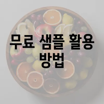 무료 샘플 활용 방법