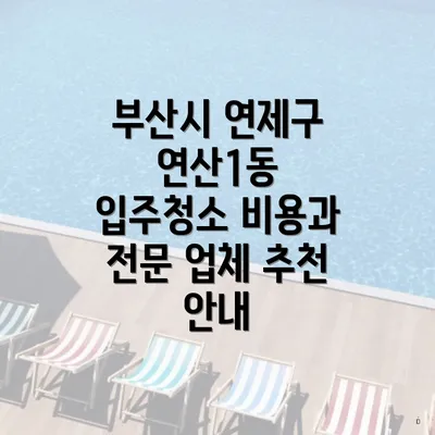 부산시 연제구 연산1동 입주청소 비용과 전문 업체 추천 안내