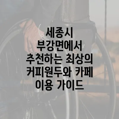 세종시 부강면에서 추천하는 최상의 커피원두와 카페 이용 가이드