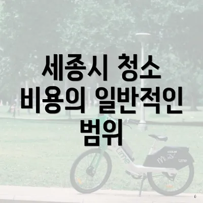 세종시 청소 비용의 일반적인 범위