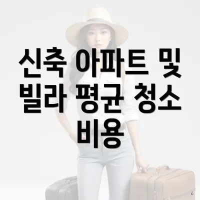 신축 아파트 및 빌라 평균 청소 비용